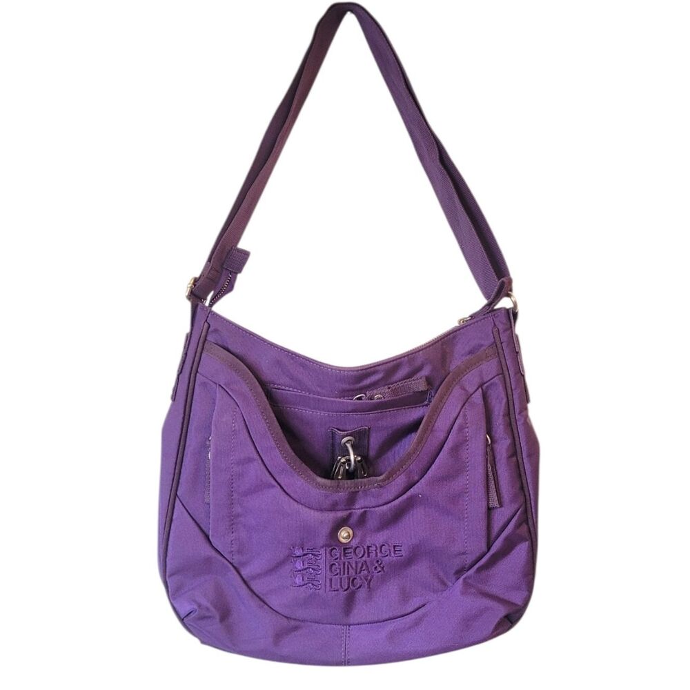 George Gina & Lucy Purple Nylon Swingeling Cargo Hobo Bag OS